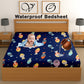 CHHAVI INDIA 210 TC Microfiber Waterproof Printed Fitted (Elastic) Bedsheet