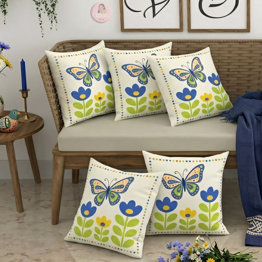 CHHAVI INDIA Microfiber Cushions Cover Pack of 5