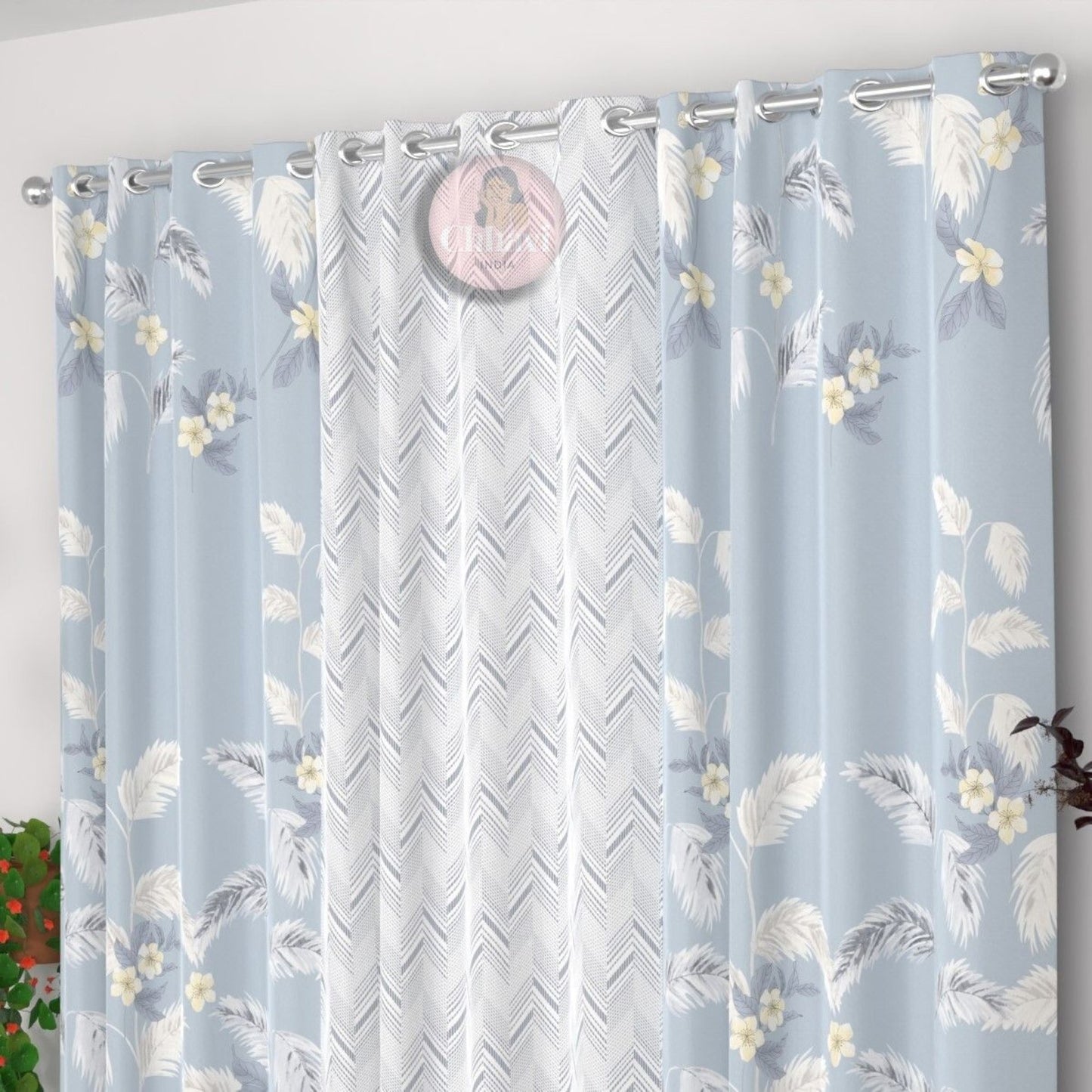 CHHAVI INDIA DESIGNER PRINTED DOOR CURTAIN PACK OF 3