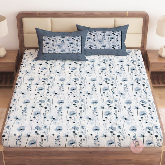 CHHAVI INDIA 210 TC Microfiber Printed King Size Bedsheet With Pillow Covers