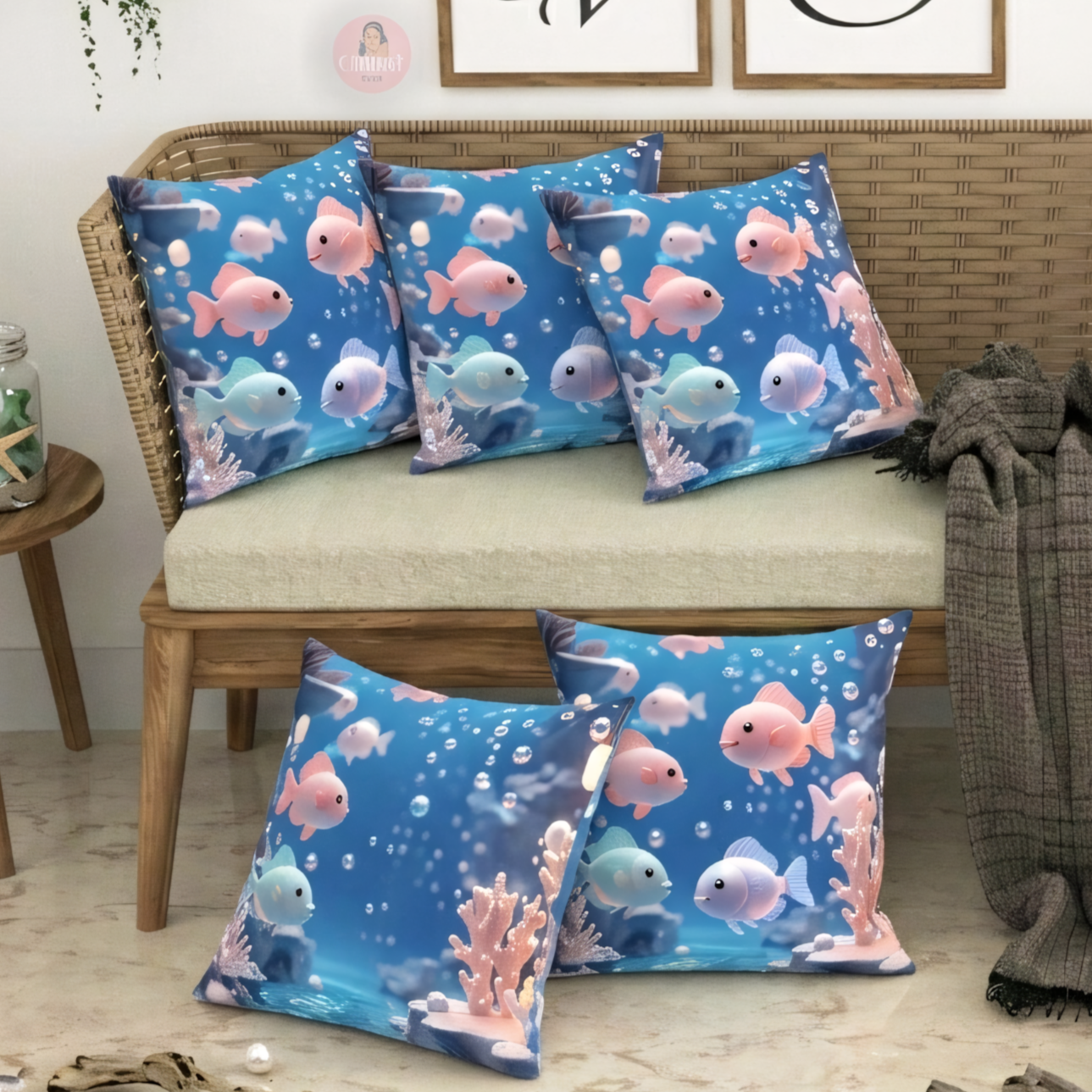 CHHAVI INDIA Microfiber Cushions Cover Pack of 5