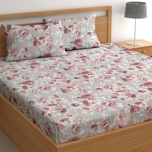 CHHAVI INDIA 210 TC Microfiber Printed Double Bedsheet With Pillow Covers