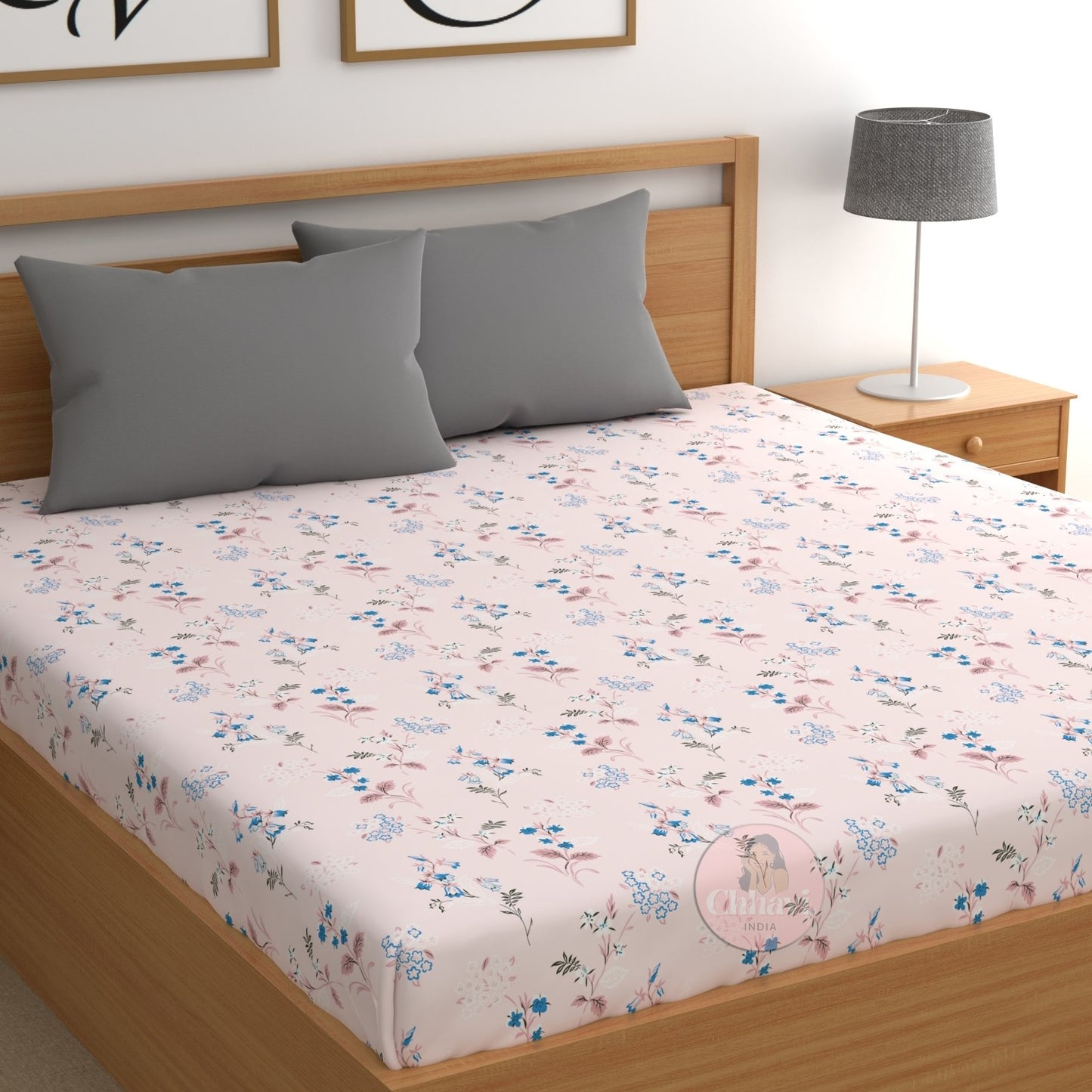 CHHAVI INDIA 210 TC Microfiber Printed King Size Bedsheet With Pillow Covers