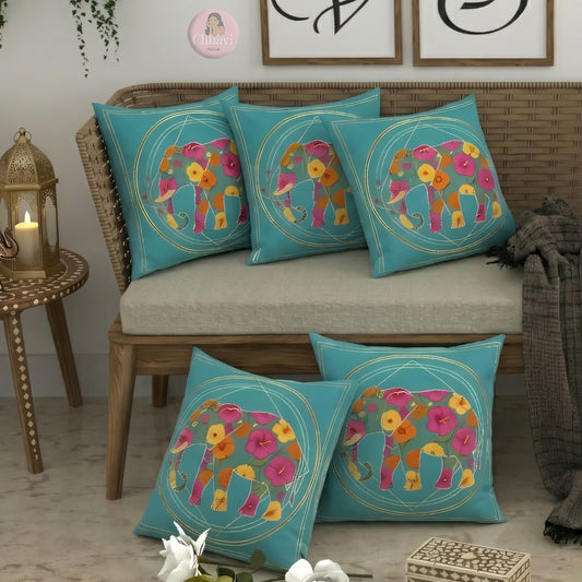 CHHAVI INDIA Microfiber Cushions Cover Pack of 5