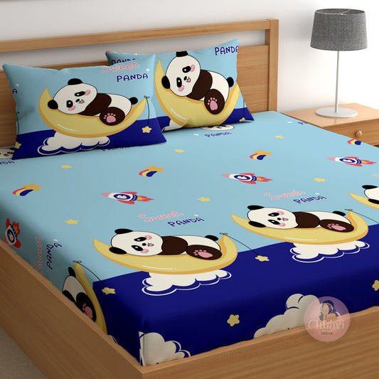 CHHAVI INDIA 210 TC Microfiber Printed Double Bedsheet With 2 Pillow Covers
