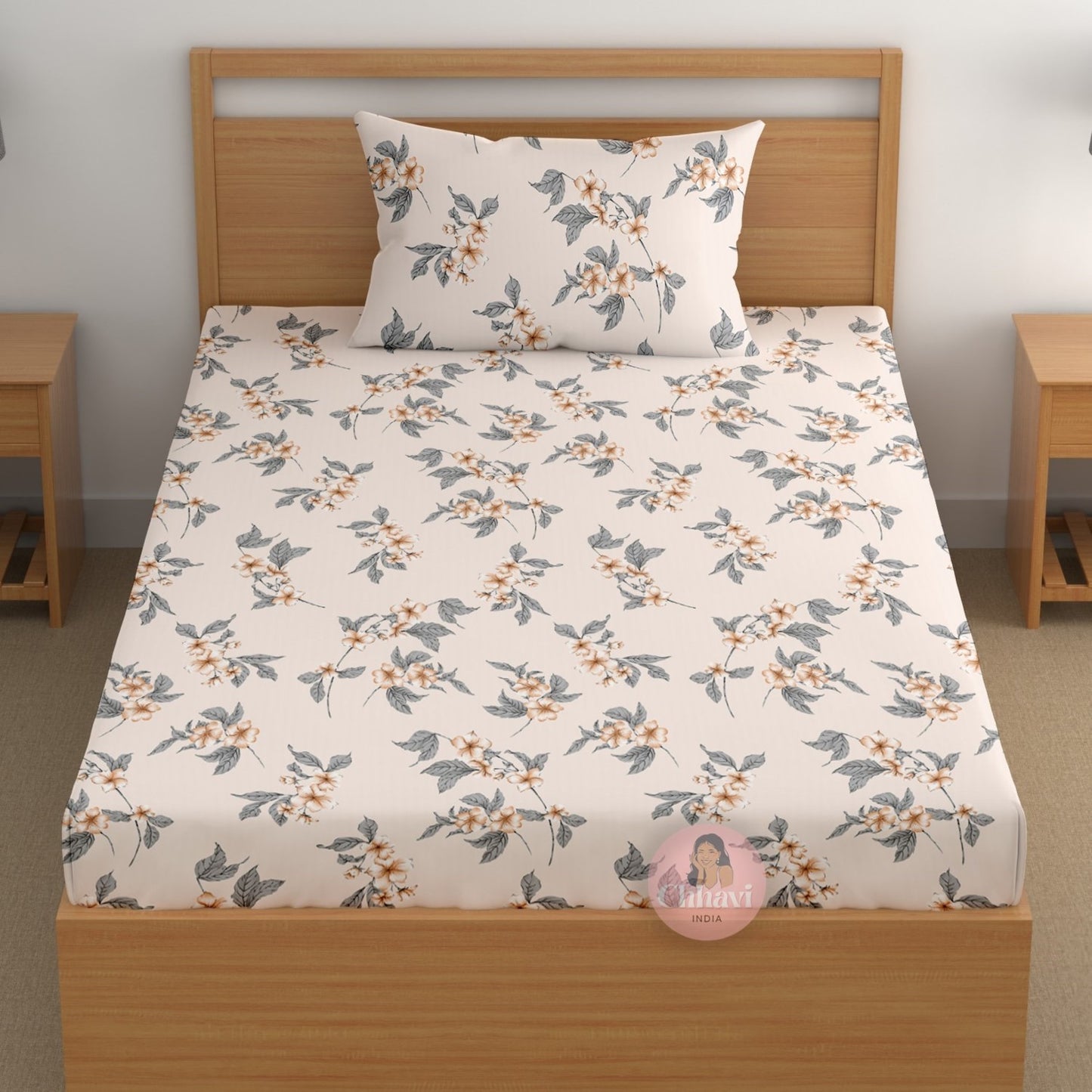 CHHAVI INDIA 180 TC Microfiber Printed Single Bedsheet With 1 Pillow Cover