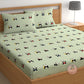 CHHAVI INDIA 210 TC Microfiber Printed Double Bedsheet With 2 Pillow Covers