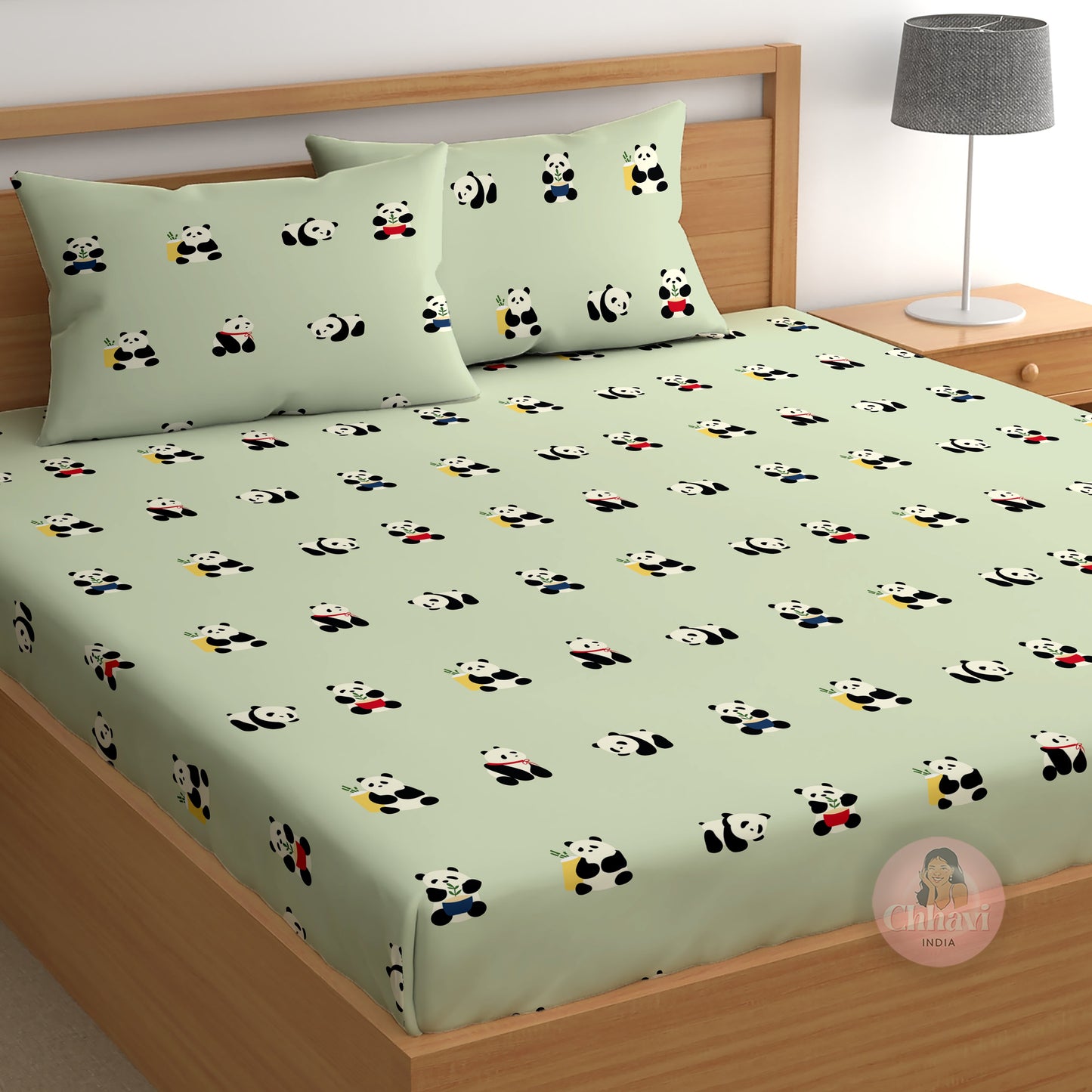 CHHAVI INDIA 210 TC Microfiber Printed Double Bedsheet With 2 Pillow Covers