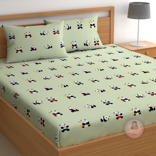 CHHAVI INDIA 210 TC Microfiber Printed Double Bedsheet With 2 Pillow Covers