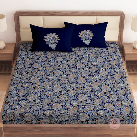 CHHAVI INDIA 210 TC Microfiber Printed King Size Bedsheet With Pillow Covers