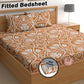 CHHAVI INDIA 180 TC Microfiber Double Fitted  Size Printed Bedsheet