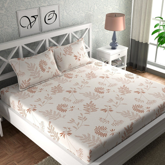 CHHAVI INDIA 210 TC Microfiber Printed King Size Bedsheet With Pillow Covers