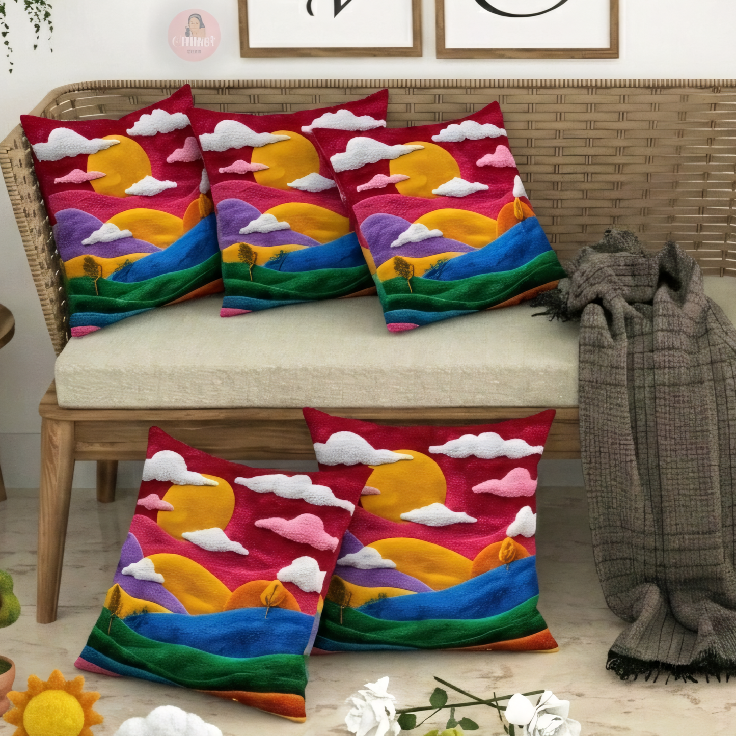 CHHAVI INDIA Microfiber Cushions Cover Pack of 5