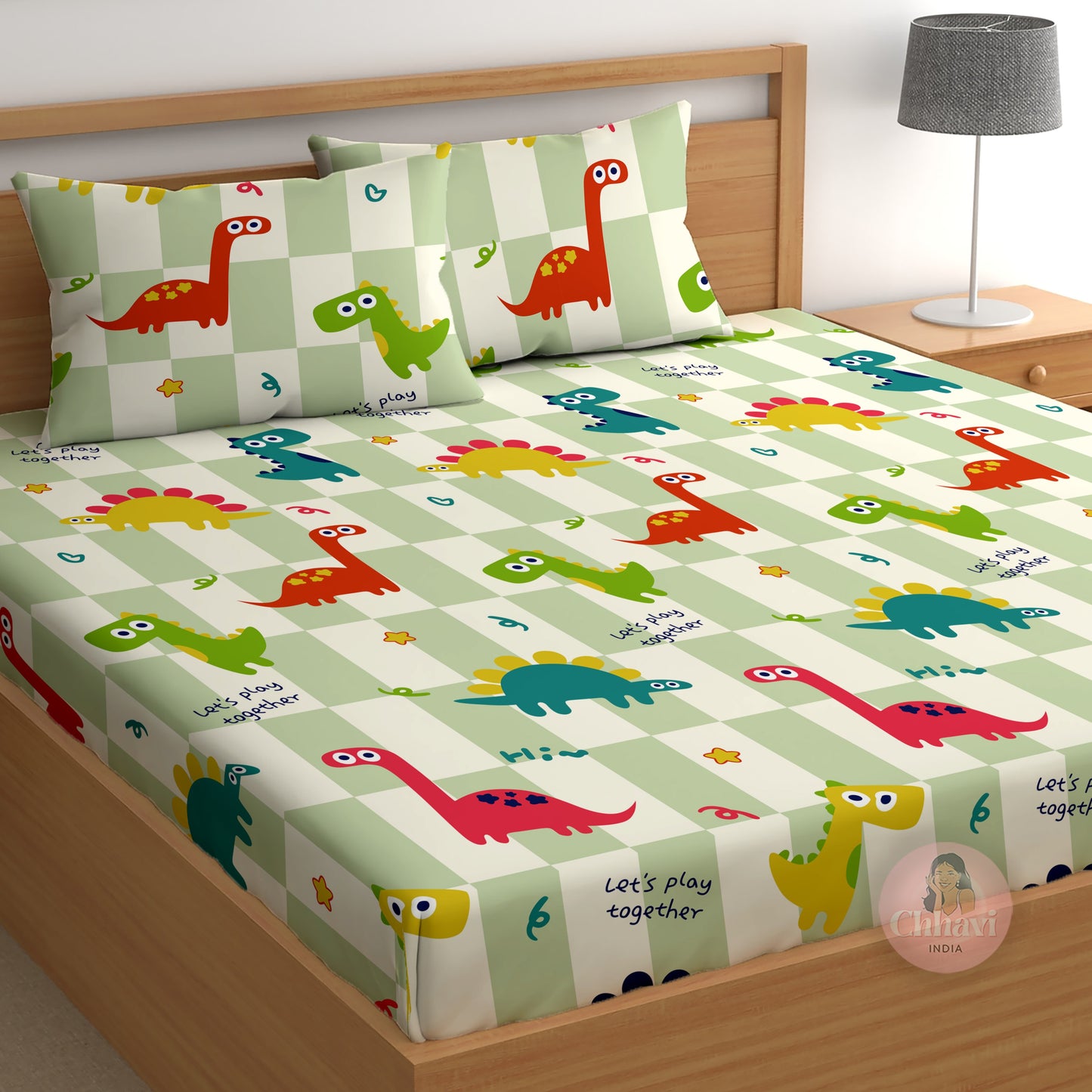 CHHAVI INDIA 210 TC Microfiber Printed Double Bedsheet With 2 Pillow Covers