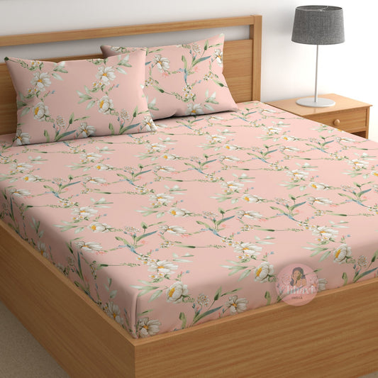 CHHAVI INDIA 210 TC Microfiber Printed Double Bedsheet With Pillow Covers