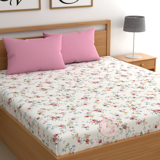 CHHAVI INDIA 210 TC Microfiber Printed King Size Bedsheet With Pillow Covers