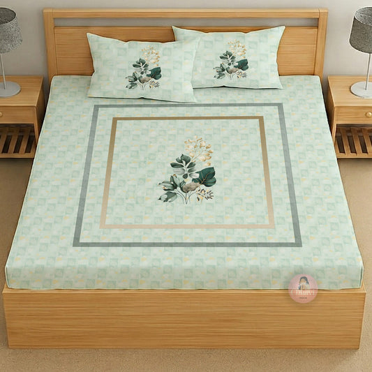 CHHAVI INDIA 210 TC Microfiber Printed King Size Bedsheet With 2 Pillow Covers