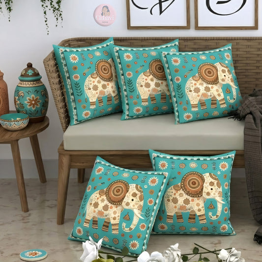 CHHAVI INDIA Microfiber Cushions Cover Pack of 5