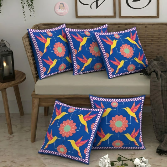 CHHAVI INDIA Microfiber Cushions Cover Pack of 5