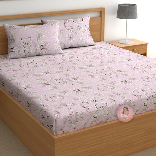 CHHAVI INDIA 180 TC Microfiber Printed Double Bedsheet With 2 Pillow Covers