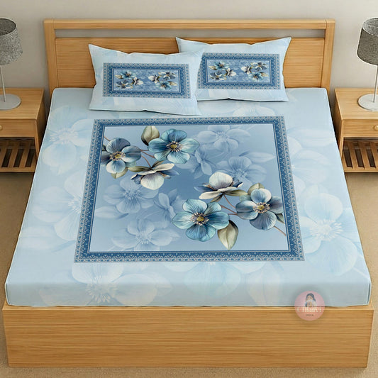 CHHAVI INDIA 210 TC Microfiber Printed King Size Bedsheet With 2 Pillow Covers