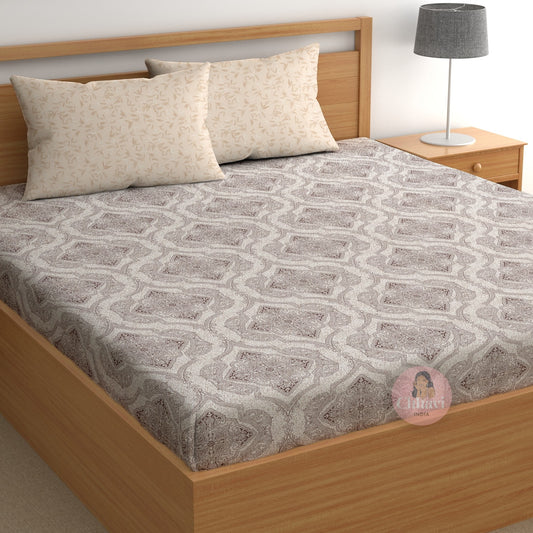CHHAVI INDIA 210 TC Microfiber Printed King Size Bedsheet With 2 Pillow Covers