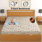 CHHAVI INDIA 210 TC Microfiber Waterproof Printed Fitted (Elastic) Bedsheet