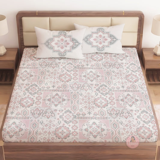 CHHAVI INDIA 210 TC Microfiber Printed King Size Bedsheet With Pillow Covers