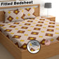 CHHAVI INDIA 180 TC Microfiber Double Fitted  Size Printed Bedsheet