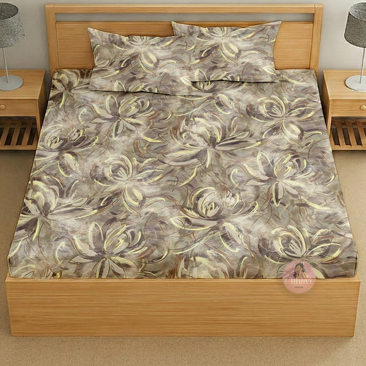 CHHAVI INDIA 210 TC Microfiber Printed King Size Bedsheet With 2 Pillow Covers
