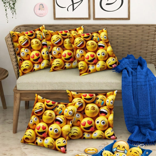 CHHAVI INDIA Microfiber Cushions Cover Pack of 5
