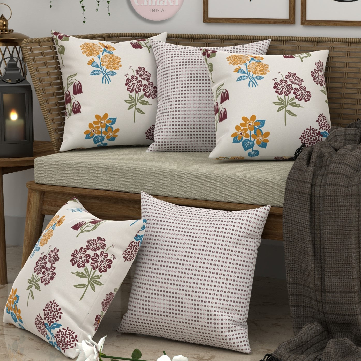 CHHAVI INDIA Microfiber Cushions Cover