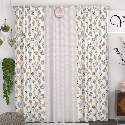 CHHAVI INDIA DESIGNER PRINTED DOOR CURTAIN PACK OF 3