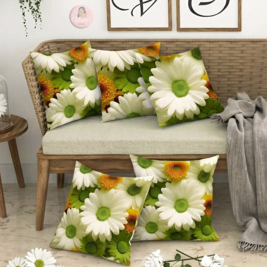 CHHAVI INDIA Microfiber Cushions Cover Pack of 5