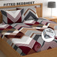 CHHAVI INDIA 210 TC Microfiber Double Fitted  Size Printed Bedsheet