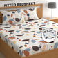 CHHAVI INDIA 210 TC Microfiber Fitted Double Size Printed Bedsheet With 2 Pillow covers