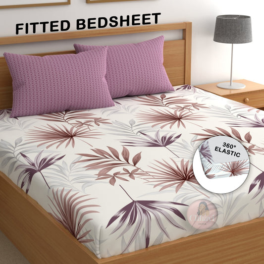 CHHAVI INDIA 210 TC Microfiber Double Fitted  Size Printed Bedsheet