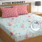 CHHAVI INDIA 210 TC Microfiber Double Fitted  Size Printed Bedsheet