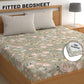 CHHAVI INDIA 210 TC Microfiber Double Fitted  Size Printed Bedsheet