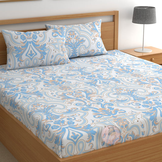 CHHAVI INDIA 210 TC Microfiber Printed Double Bedsheet With 2 Pillow Covers
