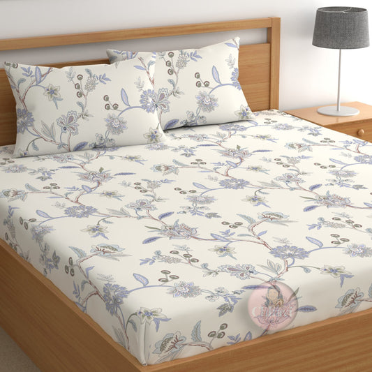 CHHAVI INDIA 210 TC Microfiber Printed Double Bedsheet With 2 Pillow Covers