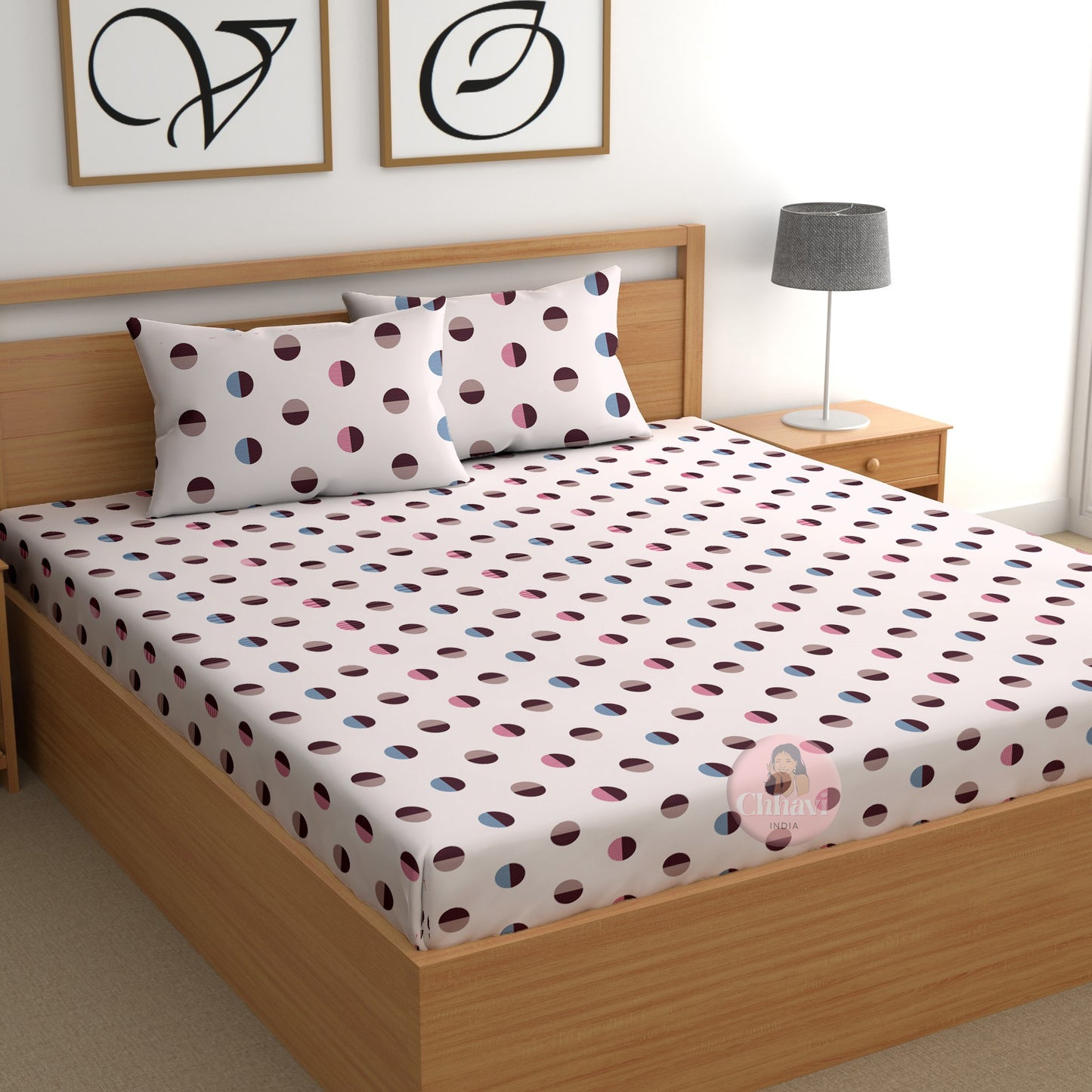 CHHAVI INDIA 210 TC Microfiber Printed King Size Bedsheet With Pillow Covers