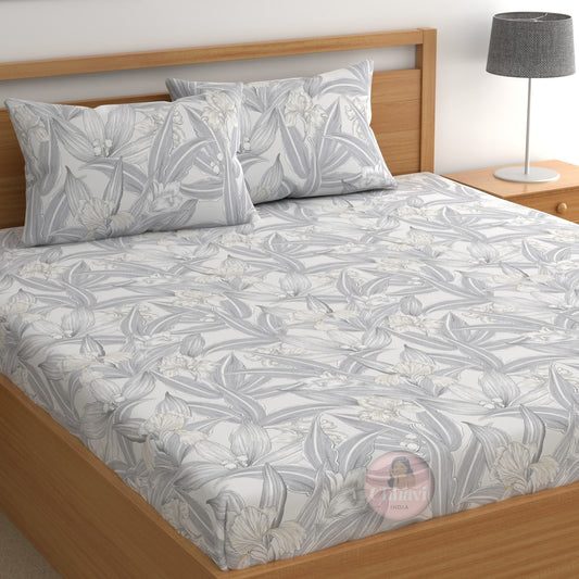 CHHAVI INDIA 210 TC Microfiber Printed Double Bedsheet With 2 Pillow Covers
