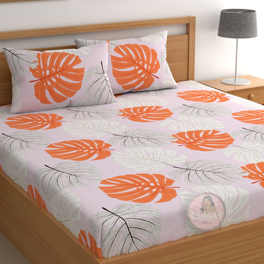 CHHAVI INDIA 210 TC Microfiber Printed Double Bedsheet With Pillow Covers