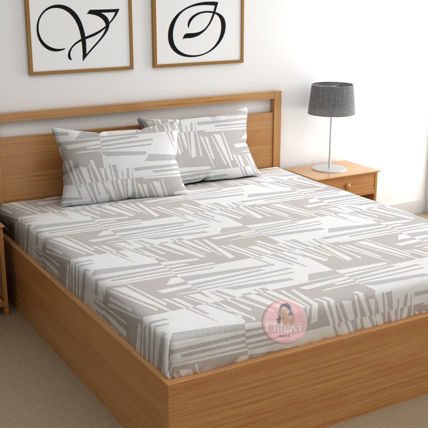 CHHAVI INDIA 210 TC Microfiber Printed Double Bedsheet With 2 Pillow Covers