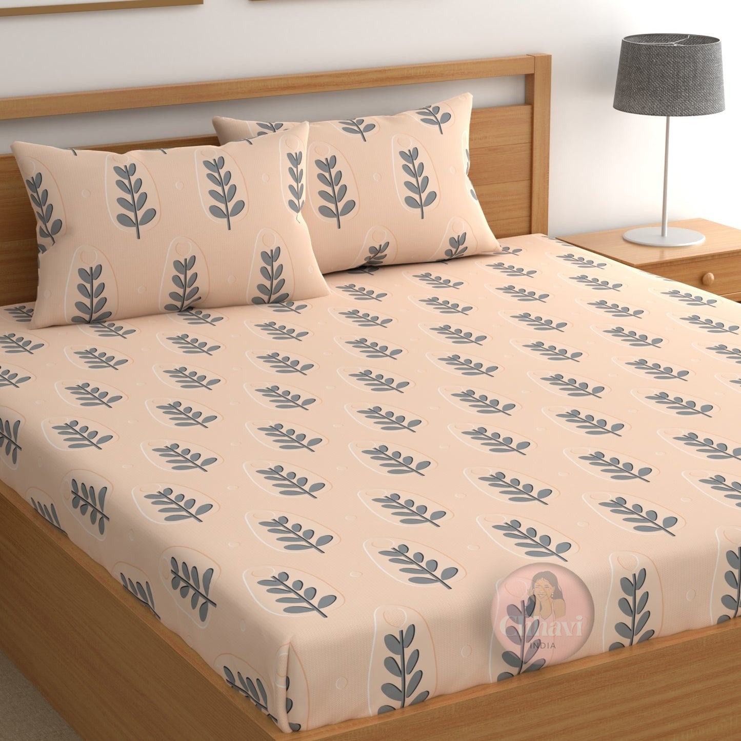 CHHAVI INDIA 210 TC Microfiber Printed Double Bedsheet With 2 Pillow Covers