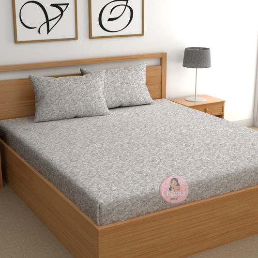 CHHAVI INDIA 210 TC Microfiber Printed King Size Bedsheet With Pillow Covers