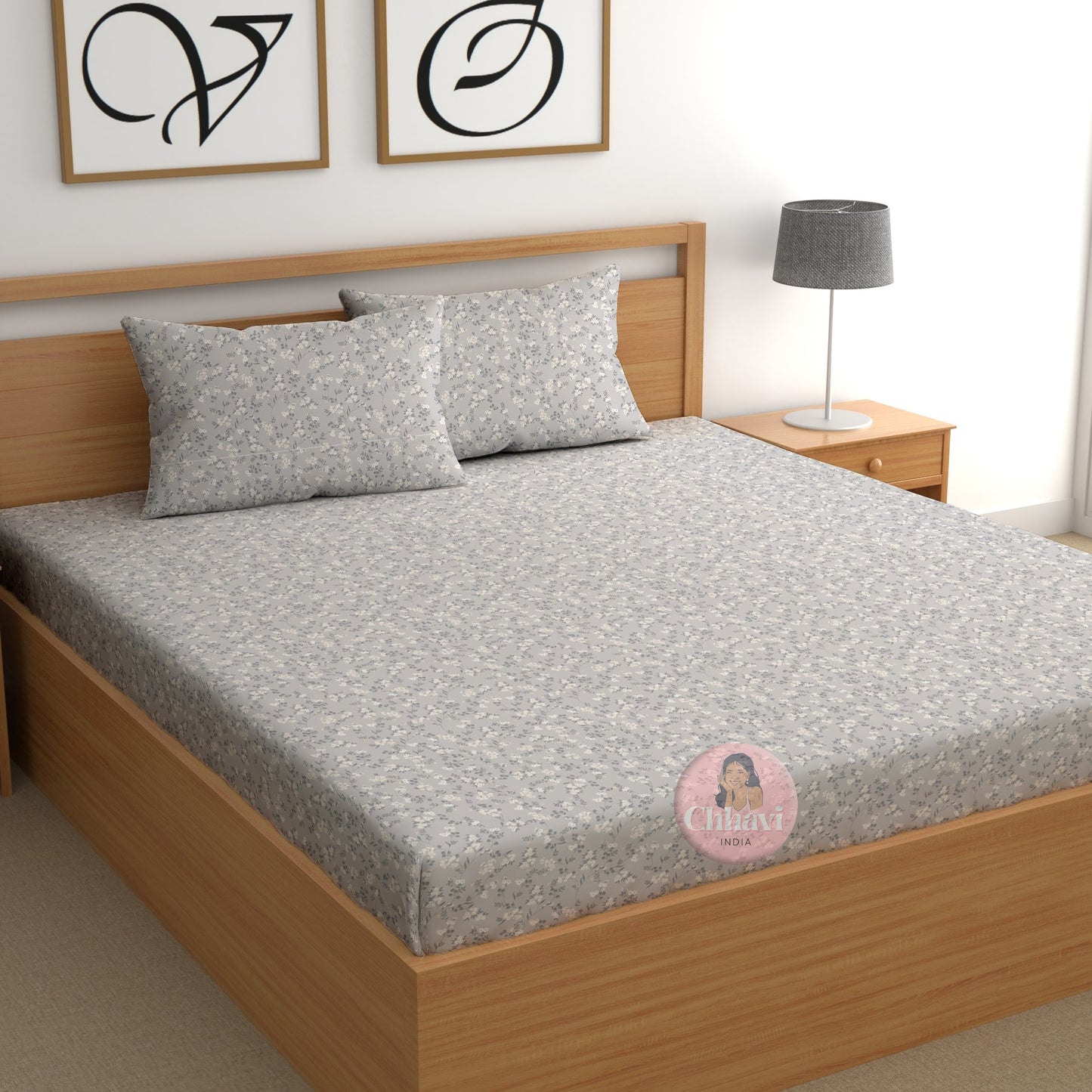 CHHAVI INDIA 210 TC Microfiber Printed Double Bedsheet With 2 Pillow Covers