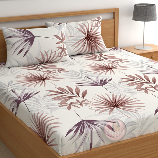 CHHAVI INDIA 210 TC Microfiber Printed Double Bedsheet With 2 Pillow Covers