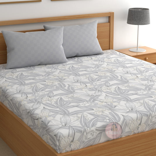CHHAVI INDIA 210 TC Microfiber Printed Double Bedsheet With Pillow Covers